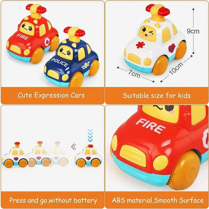 Grofia™ Baby Cartoon Car Toys Toddler Press and Go Car Toy