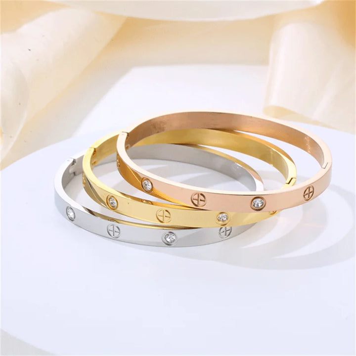 Grofia™ 2 Simplicity Cuff Bracelets For Women Stainless Steel