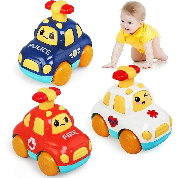 Grofia™ Baby Cartoon Car Toys Toddler Press and Go Car Toy